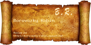 Borovszky Robin névjegykártya